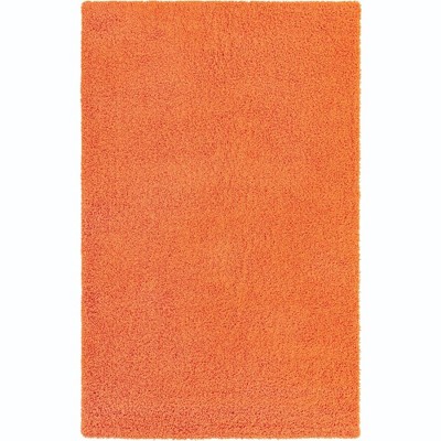 Lavish Tiger Orange Solid Shag 5'x8' Easy-Care Rug