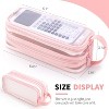 Fmeida Large Grid Mesh Pencil Case 2 Compartment Pen Bag Clear Handheld Multifunction Pencil Pouch Transparent Makeup Bag - 3 of 4