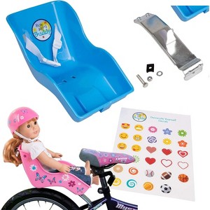 The Original Stuffed Animal and Doll Bicycle Seat- Bike Attachment Accessory for American Girl and All 18"-22" Dolls and Stuffed Animals- Decorate - 1 of 4