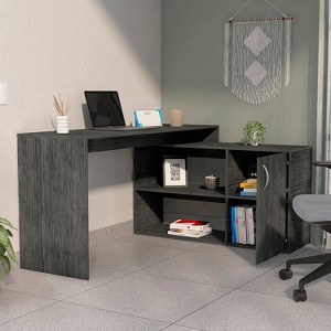 NicBex L Shaped Desk Home Office Desks Morden Desk with Storage Executive Work Desk with 1 Cabinet and 2 Shelves for Study and Office - 1 of 4