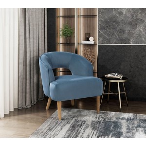 NicBex 1pc Accent Chair Unique Style Velvet Plush Seat Solid Wood Legs Lounge Chair Reading Chair Comfy Chair for Living Room Bedroom Studio - 1 of 4