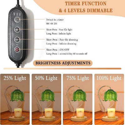 FAAYFIAN Adjustable Candle Warmer Lamp with Timer,Wood Base Metal Shade,Birthday Gifts for Women Mom