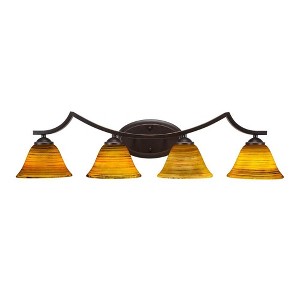 Toltec Lighting Zilo 4 - Light Vanity in  Dark Granite with 7" Firré Saturn Shade - 1 of 1