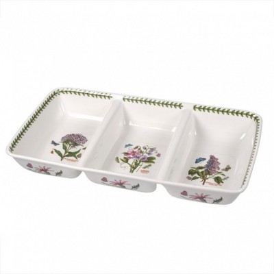 Botanic Garden Floral Ceramic 3-Section Serving Platter