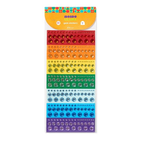 Real Rainbow Gem Stickers - 210 Count