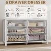 6 Dresser for Bedroom, 47.2" Wide Dresser, Wooden Closet Dressers Chest, Modern Wide Drawer Dresser, for Bedroom, Living Room, White - 4 of 4