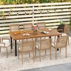Tangkula 8-Person Dining Table 79" w/ 1.9" Umbrella Hole Acacia Wood Adjustable Foot Pads - 3 of 4