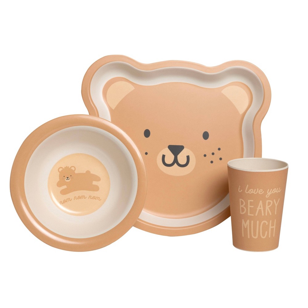 Photos - Plate Pearhead 3pc Bamboo Feeding Set - Bear 