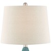 360 Lighting Kate Modern Coastal Table Lamp with Round Riser 25 3/4" High Blue Ceramic Oatmeal Fabric Drum Shade for Bedroom Living Room Bedside Kids - 3 of 4