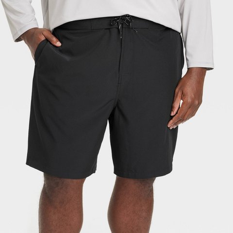 Мужские шорты Goodfellow & Co Men's Big & Tall 9" Board Swim Shorts - Goodfellow & Co™ Black 3XL