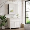 Keonjinn Metal Framed Rectangular Framed Recessed/Surface Mount Medicine Cabinet with Mirror - 2 of 4