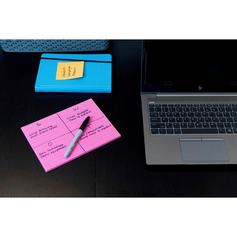Post-it Super Sticky Large Lined Notes, 8 x 6 Inches, Energy Boost, Pack of 4, 3 of 6