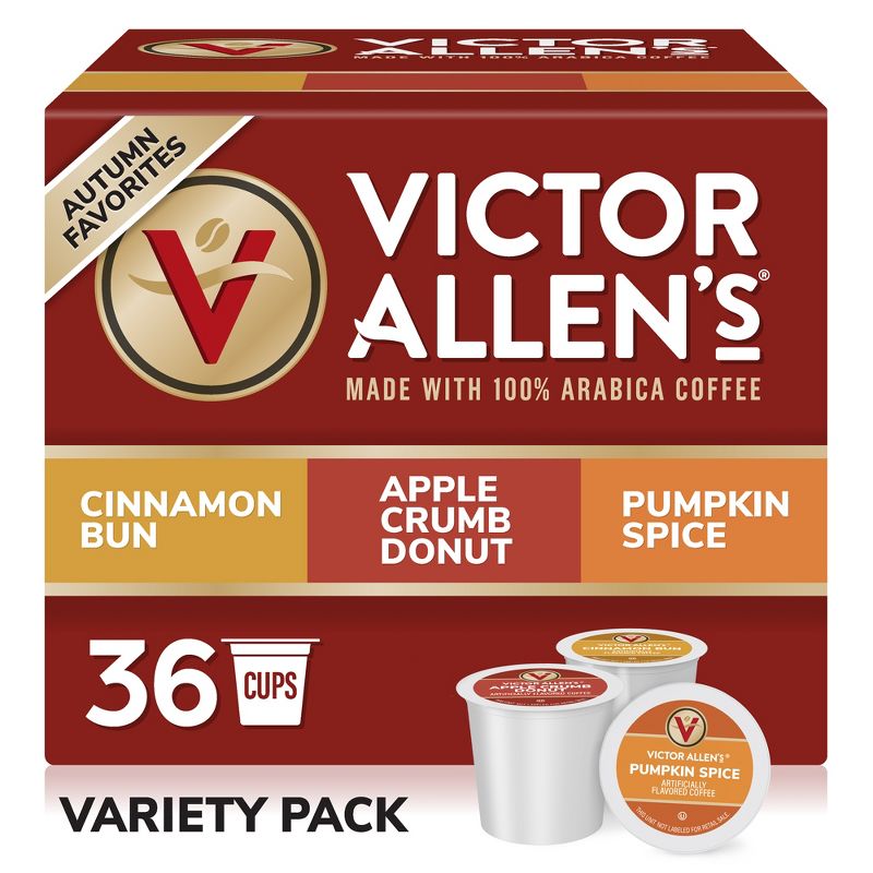 Victor Allen's Coffee Autumn Favorites Variety Pack, Medium Roast, 36 Count, Single Serve Coffee Pods for Keurig K-Cup Brewers, 1 of 11
