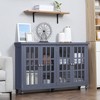 NicBex Modern Sideboard Buffet Cabinet with Storage Minimalist Coffee Bar Cabinet with 4 Glass Doors for Kitchen,Living Room - 4 of 4