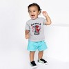 The Juniper Shop Red, White and Rawr Toddler Short Sleeve Tee - 4T - Heather Grey - 2 of 4