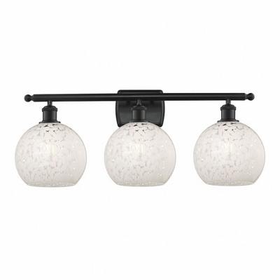 White Mouchette - 3 Light Bath Vanity In Modern Style-11 Inches Tall and 28 Inches Wide