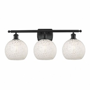 White Mouchette - 3 Light Bath Vanity In Modern Style-11 Inches Tall and 28 Inches Wide - 1 of 1