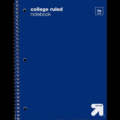College Ruled 1 Subject Flexible Plastic Cover Spiral Notebook - up&up™