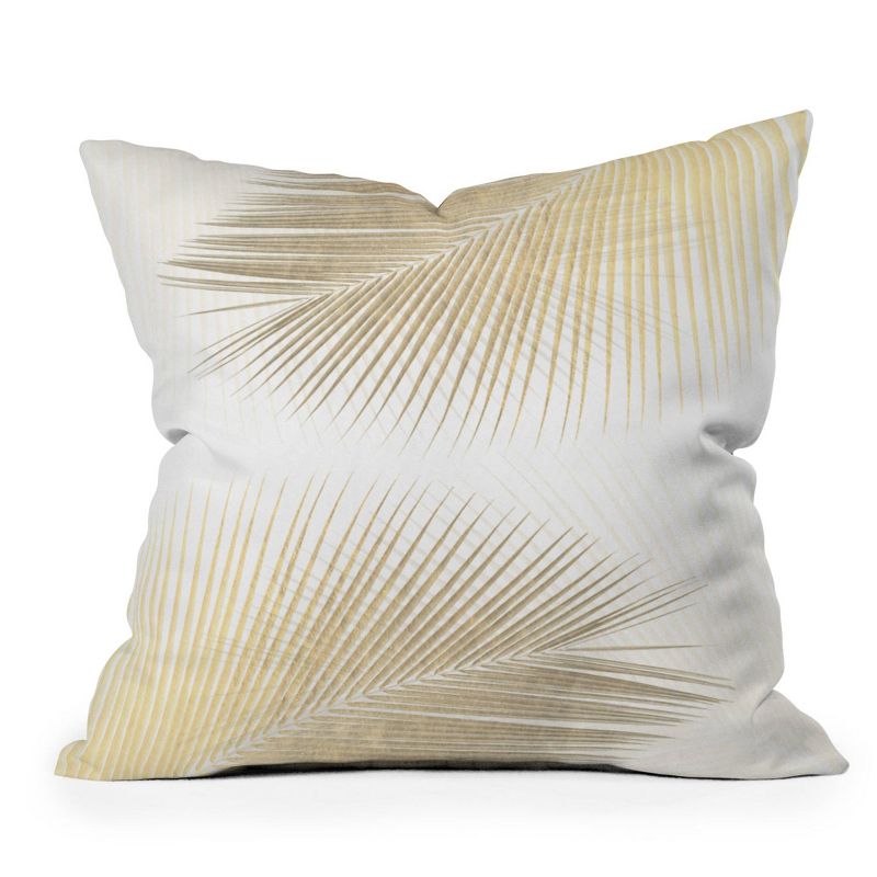 16&#34;x16&#34; Gale Switzer Palm Leaf Synchronicity Square Throw Pillow Gold - Deny Designs, 1 of 6