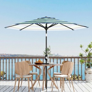 15 ft patio umbrella with solar lights and base 15FT Patio Umbrella with Solar Lights Double-Sided Large Umbrella Outdoor Market Rectangle Umbrellas Navy Blue
