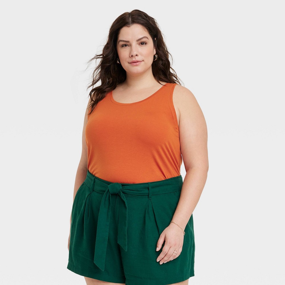 Women's Drapey Tank Top - Ava & Viv™ Orange 2X