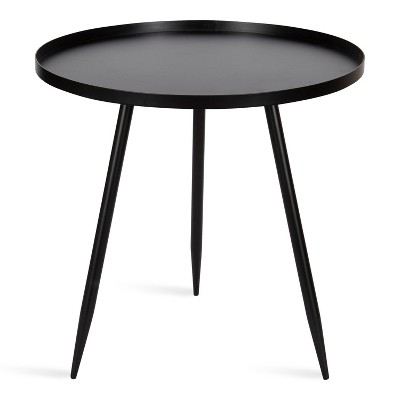 Kate and Laurel Duvall Round Metal Side Table, 20x20x20.5, Black