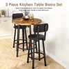 Hooseng 3 Pieces Round Dining Table, Bar Table Set with Counter Height Faux Marble Table and 2 Stools, Space Saving Bar Table and Chairs Set - 4 of 4