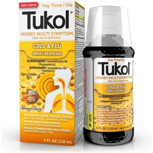 Tukol Adult Multisymptom Cold & Flu Daytime Liquid Honey, 4 Oz - 1 of 4