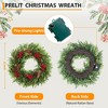 Pre-Lit Christmas Wreath 22 Inch Battery Powered - Outdoor Waterproof LED Wreath with Pinecones, Red Berries & Festive Ornaments - 2 of 4