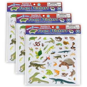 READY 2 LEARN™ Foam Stickers - Reptiles and Amphibians - 184 Per Pack - 3 Packs - 1 of 4