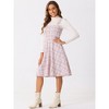 INSPIRE CHIC Women's Sleeveless Square Neck Plaid A-Line Pinafore Overall Tweed Dresses - 4 of 4