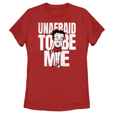 Women's Betty Boop Unafraid To Be Me T-shirt - Red - 2x Large