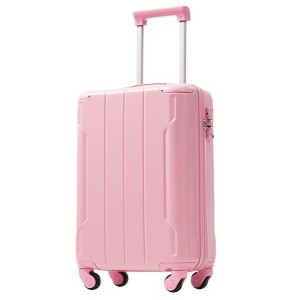 NAYSAYE 20 Inch Hardshell Carry On Luggage Lightweight ABS Suitcase with Double Spinner Wheels and TSA Lock for Air Travel, Pink, 13.6"*8.3"*21.5" - 1 of 4