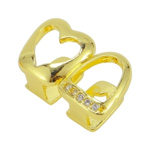 Unique Bargains Hip Hop Rhinestone Heart Fake Grills 1 Pc - 1 of 4