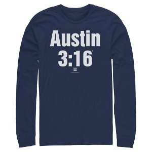 Mens WWE Stone Cold Steve Austin 3:16 White Logo Long Sleeve Shirt - 1 of 4