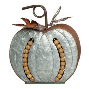 Transpac Metal 12 in. Gray Harvest Beaded Pumpkin - 1 of 2
