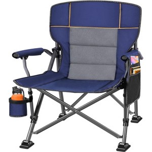Oversized Camping Chairs, Heavy Duty Support 500 LBS, Foldable Outdoor Chair with Padded Back & Arm, Folding Lawn Chairs - 1 of 4