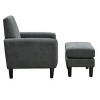 Upholstered Armchair with Ottoman, Modern Design, Foam Support and Sleek Black Legs for Stylish Comfort in Any Room - 3 of 4
