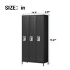 GustoWave 3 Doors Steel Storage, Metal Locker for School Office Gym, 72 Inch Locker Cabinet for Employees,Industrial Storage Locker with 3 Shelves - 3 of 4