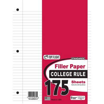 School Smart 3-Hole Punched Filler Paper, 8-1/2 x 11 Inches, Pink, 100  Sheets - 087155