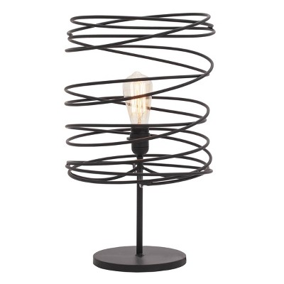 Metal Accent Lamp with Ring Shade Black - Olivia & May