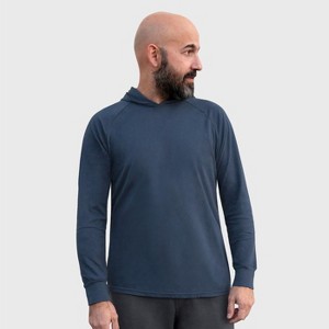 City Threads Men's Medium-Weight Long Sleeve Hooded Tee with Cuffs - 100% Cotton - USA-Made - 1 of 4