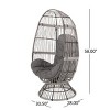Coolbibila-Swivel Patio Egg Chair, Swing Chair With Cozy Basket Shape, Wicker Patio Chair With Water-Resistant Cushions - 4 of 4