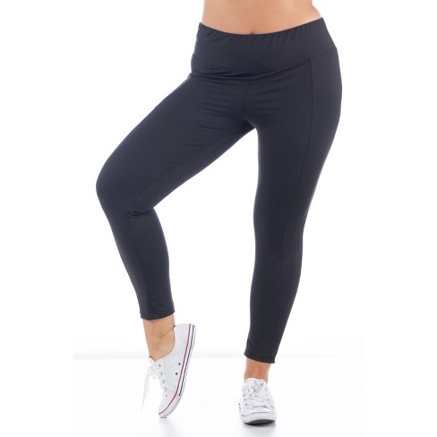 24seven Comfort Apparel Women's Plus High-rise Side Phone Pocket Active  Leggings-black-3x : Target
