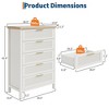 Fluted 5 Drawer Dresser for Bedroom Rattan Chest of Dressers Tall Dresser for Closet with Drawers Boho Night Stand - 2 of 4