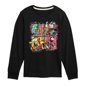 Boys' - SpongeBob SquarePants - Krusty Group Long Sleeve Graphic T-Shirt - 1 of 4