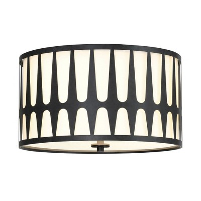 Crystorama Lighting Royston 3 - Light Flush Mount in  Black