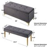 NicBex Modern Velvet Storage Bench Set of 2 with Gold Metal Legs for Bedroom and Entryway - 2 of 4