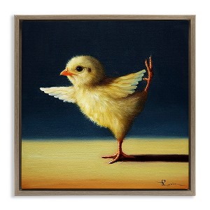 Stupell Industries Yoga Chicks Funny Animal Painting Floating Frame Canvas Art, Brown, 18" x 18" - 1 of 4