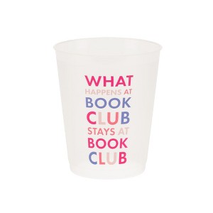 Jollity & Co. - Book Club "What Happens At Book Club" Flex Cups - Pack of 8 Plastic Cups - 1 of 2